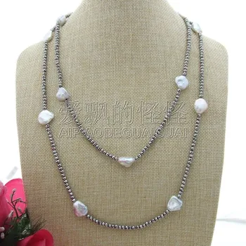 

N091004 49'' 14MM Coin Pearl Crystal Necklace