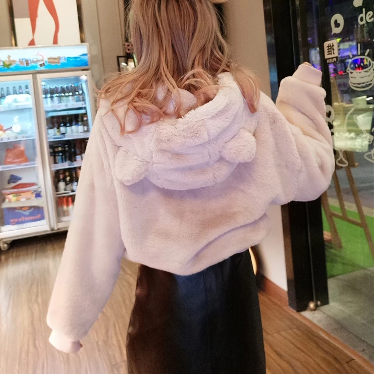 Manteau Femme Winter Women Faux Fur Teddy Bear Coat Hat Kawaii Pink Female Fur Coat with Hooded Vogue Warm Cardigan Outerwears Manteau Femme Winter Women Faux Fur Teddy Bear Coat Hat Kawaii Pink Female Fur Coat with Hooded Vogue Warm Cardigan Outerwears