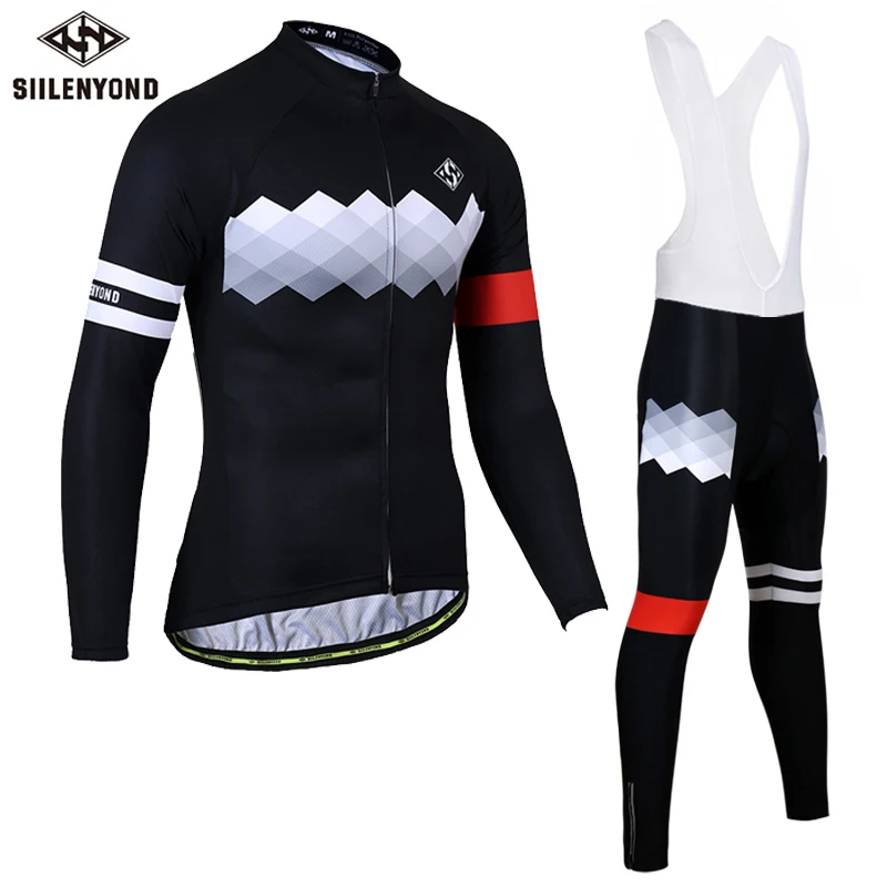 

Siilenyond Cycling Jersey Set Men cycling jersey set long sleeves Winter Thermal Fleece cycling clothing Bicicleta maillot ropa