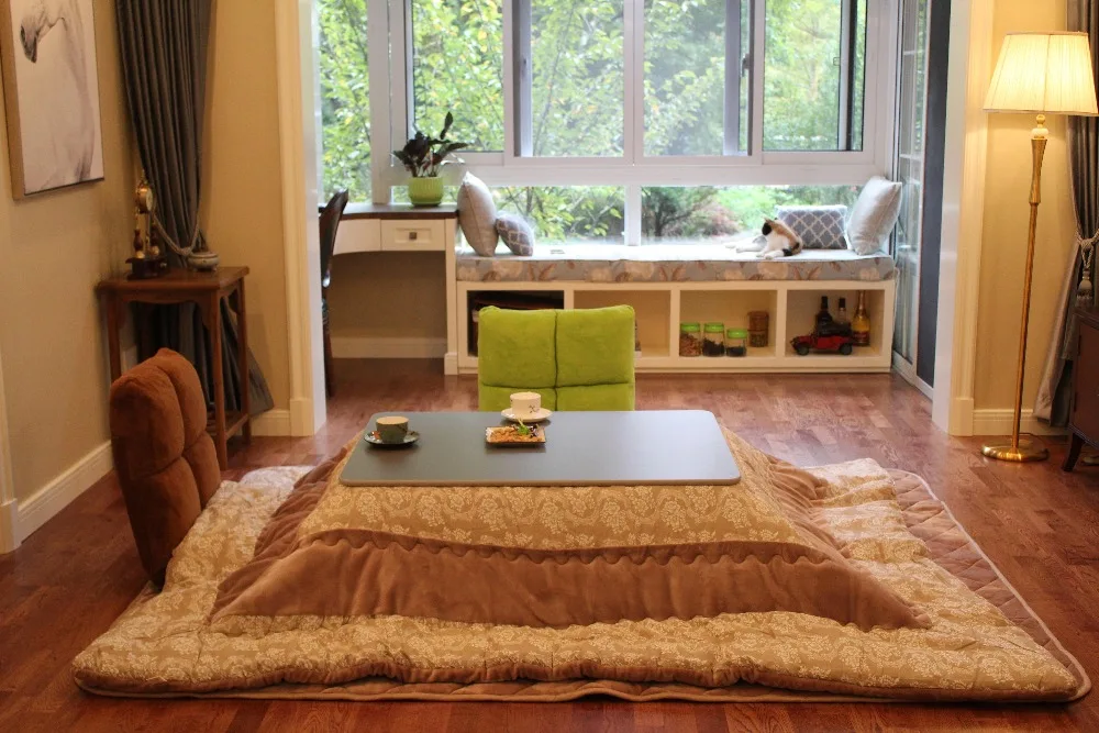 (2pcs/set) Rectangle Squilt Japanese Futon Top&Bottom Set Comforter For Kotatsu Table Mattress&Table Cover Foot Warmer Quilt