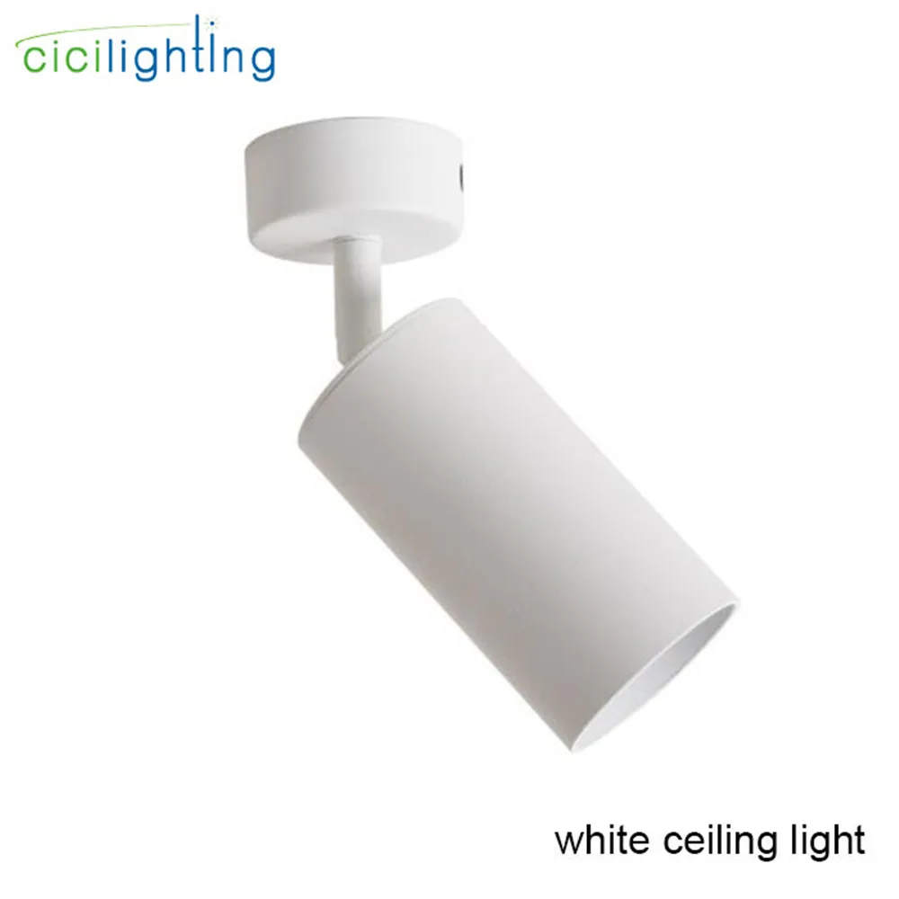 Современный 7 Вт GU10 Светодиодный прожектор COB потолочные лампы Черный Белый Золотой Регулируемый AC85-260V светильники для гостиной магазин - Испускаемый цвет: white ceiling light