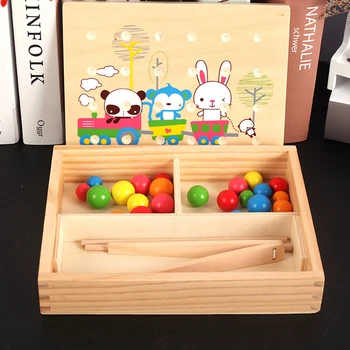 

Kids Folder Beads Montessori Wooden Educational Toys For Children Fruit Tree Montessori Materials Clip Ball Toy Play Table Games