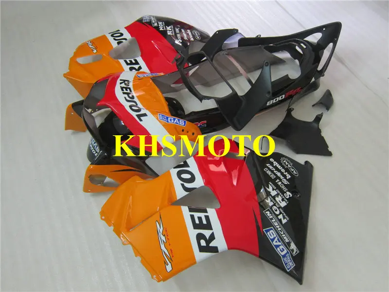 Мотоцикл обтекатель комплект для HONDA VFR800 98 99 00 01 VFR 800 1998 1999 2000 2001 ABS красные, оранжевые черные обтекатели комплект+ подарки HM11