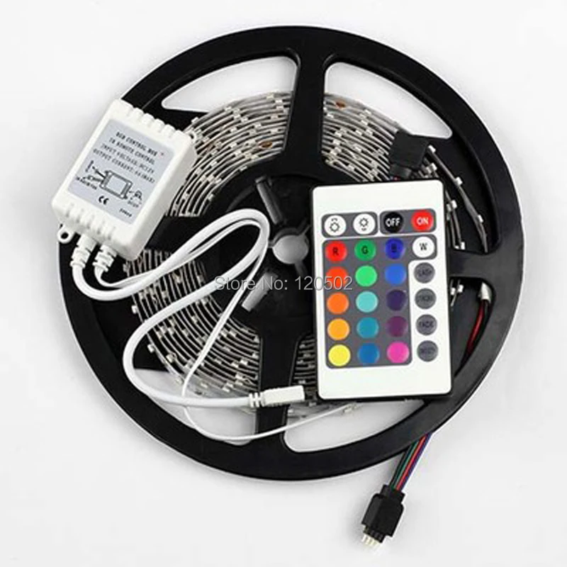 

300 Remote no-waterproof led strip LED 5M RGB 3528 rgb led strip+24 key IR