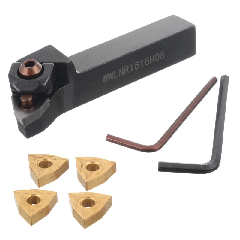 

1Pc Wwlnr1616H08 Tool Holder Boring Bar 16X125Mm + 4Pcs Wnmg0804 Inserts With L Wrench For Lathe Turning Tools