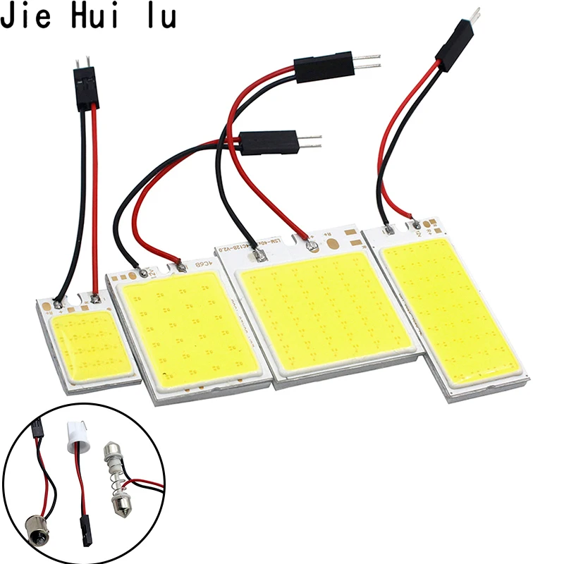 2 шт. HID Яркий 18 светодиодный 24 светодиодный 36 COB 48 Светодиодный T10 Ba9s C5W COB панельный светильник эффективный Автомобильный интерьер дверь багажник Купол Чтение белый