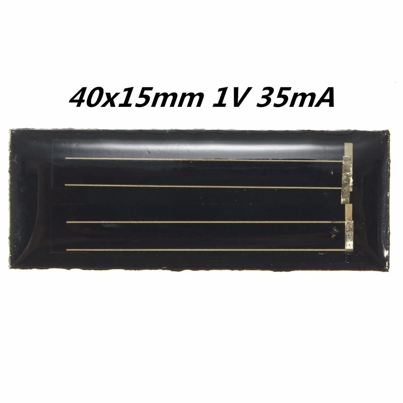 Hot Sale 1V 35mA Solar Panels Polycrystalline Silicon Mini Solar Power Cells PV DIY Battery Power Charge Module Kits 40x15mm Hot Sale 1V 35mA Solar Panels Polycrystalline Silicon Mini Solar Power Cells PV DIY Battery Power Charge Module Kits 40x15mm