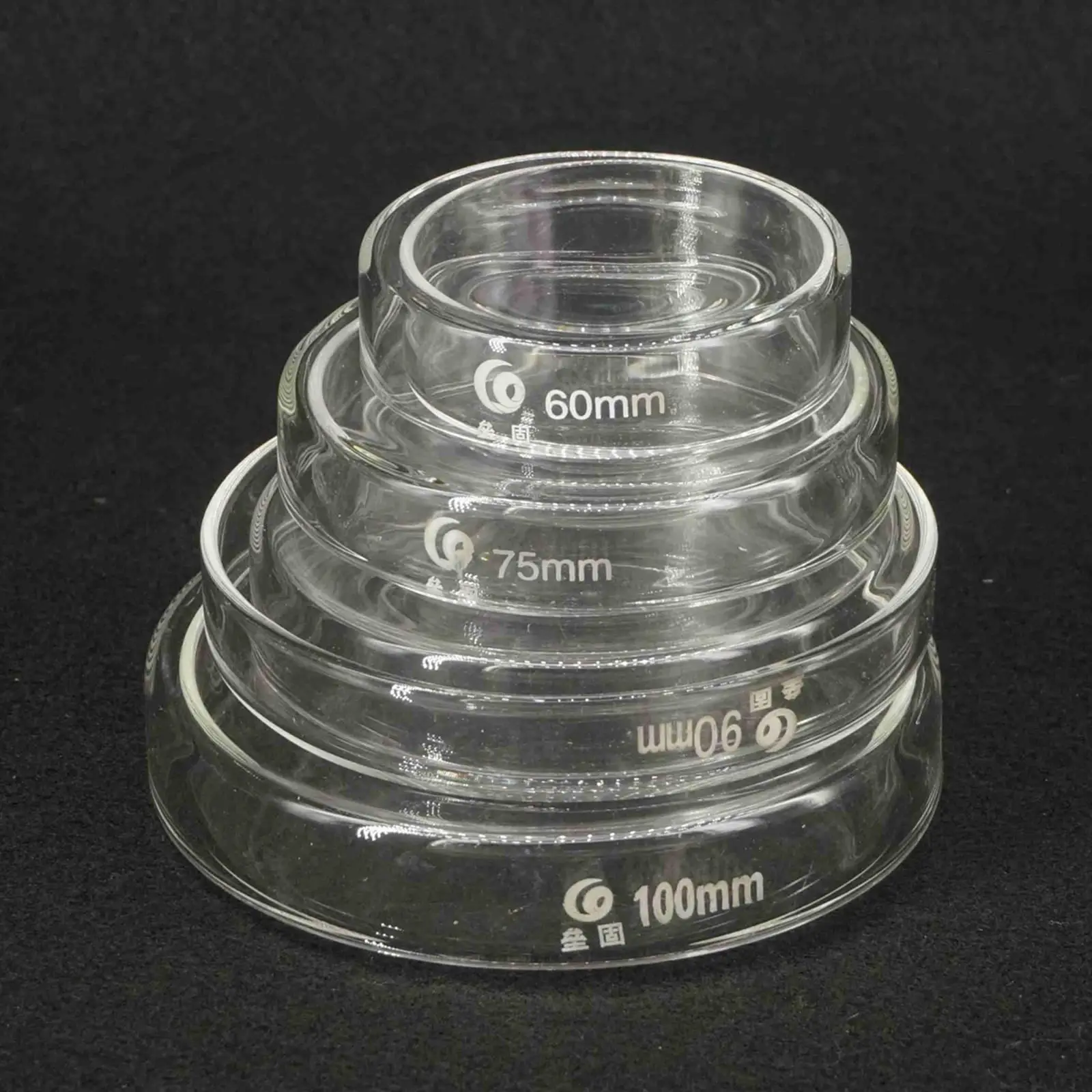 60/75/90/100/120mm 뚜껑 포함, 실험실 박테리아 효모 붕규산 유리 페트리 배양 접시 