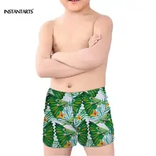 INSTANTARTS листья тропических растений животных лягушка шаблон эластичные плавки для мальчиков летние пляжные купальники детские зеленые купальники пляжная одежда