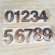 Height 50mm 0123456789 Modern Bronze Color Plastic Plaque Number House Hotel Door Address Digits Sticker Plate Sign ABS plastic