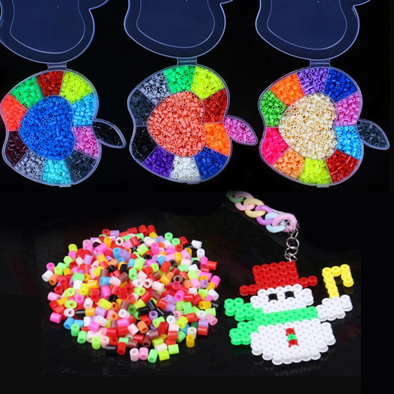 

12 Colors Fuse Beads 1500Pcs Jigsaw Perler Beads 5mm Hama Beads Apple Shape DIY Handmaking Puzzle Educational DIY Kids Toys Gift