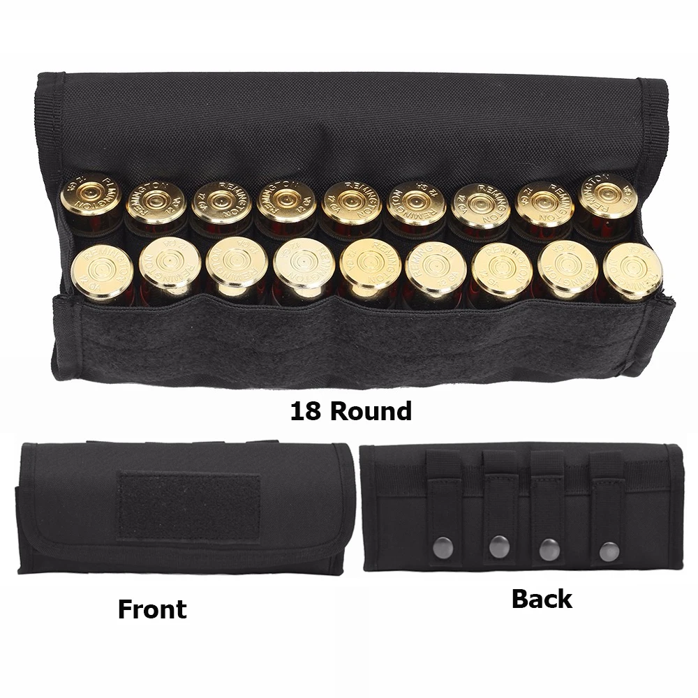 

18 Round Tactical Molle Cartridge Shell Holder Ammo Bag Pouch Military Waist Bag 12/20 Gauge Gun Bullet Pouch