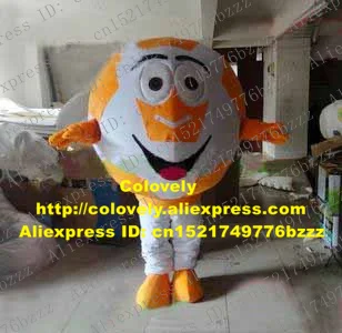 Яркий белый желтый футбольный мяч костюм талисмана для футбола ног Mascotte с желтой
