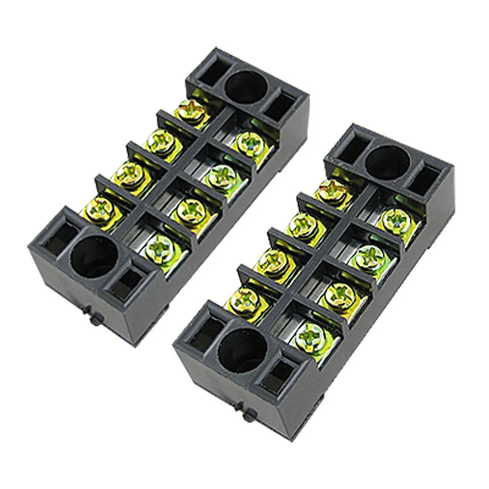 

JFBL Hot sale 2 Pcs Double Row 4 Position Covered Screw Terminal Strip