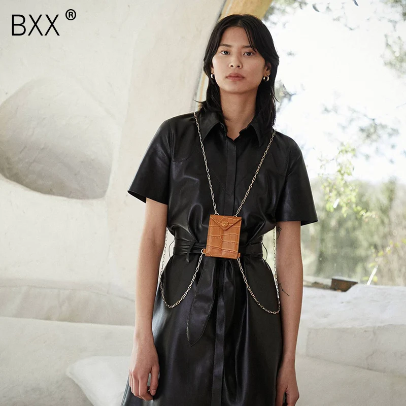 

[BXX]Women Single Shoulder Crossbody Bag All-match Flap 2019 Fashion Crocodile Grain Mini Package Messenger Coins Card Bag HG199