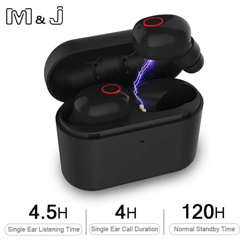 M & J наушники вкладыши TWS Bluetooth двойной стерео Беспроводной бас гарнитура громкой