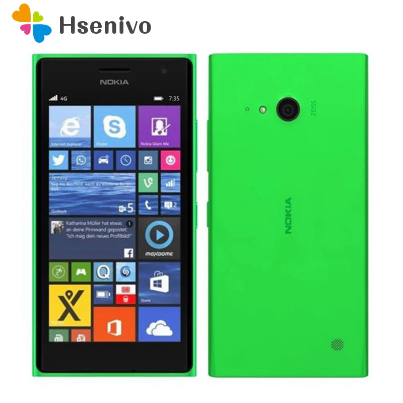 

735 Original Nokia Lumia 735 Unlocked 4.7" 8GB ROM 1GB RAM Quad Core LTE Windows Mobile Phone cell phone Free shipping