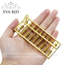 Golden Metal Abacus Chinese Calculating Tool for 1/3 1/4 1/6 BJD Doll Decoration Key-chain Lucky Gift DAP004