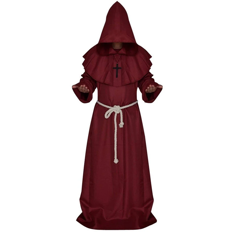 H& ZY/халат с капюшоном на Хеллоуин, монах, плащ-накидка, плащ-накидка, средневековый стиль Ренессанса, костюм для косплея унисекс, костюм для рождественской вечеринки