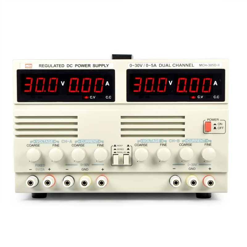 

MCH-305D-II Double Way Direct Regulated Supply 30V5A Number Adjustable Experiment Development Repair Constant Current Source DC