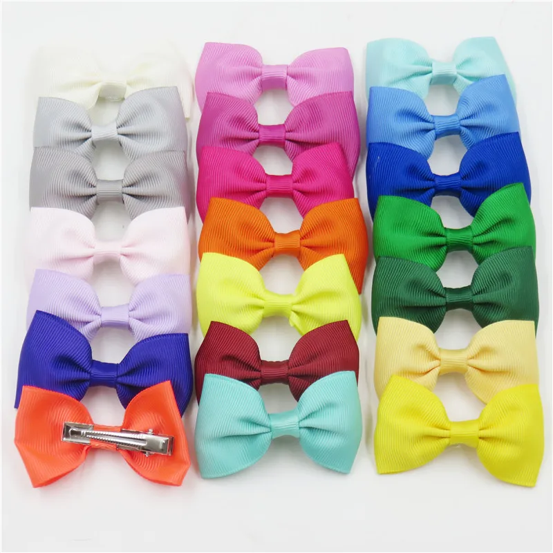 

1PCS Rainbow Hair Hand Bohemian Bows Christmas Girls 64 colors Scrunchy Grosgrain Ribbon Hair Bow Kids Hair Accessories 2018