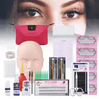 12/13/14/19pcs/Set False Eyelashes Extension Set with Training Head Model Practice Silicone Mannequin Head Tweezers Kits