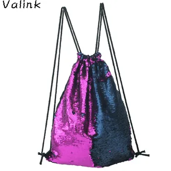 

Valink 2018 Fashion Out-door Roses Casual Double Color Sequins Drawstring Bags Unisex Chest Bag Backpack Female Bolsa Feminina