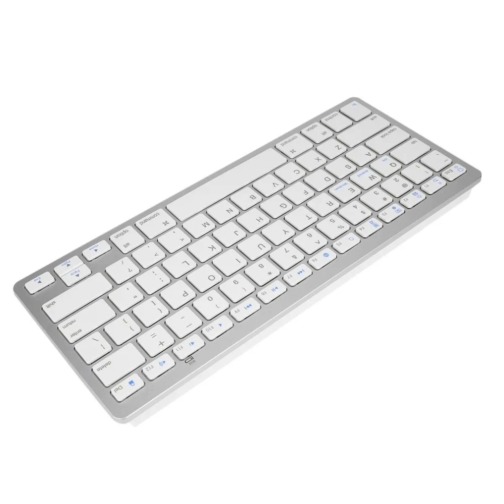 Серебристая ультратонкая 78 клавиш Беспроводная bluetooth-клавиатура для Air для ipad Mini для Mac компьютера ПК