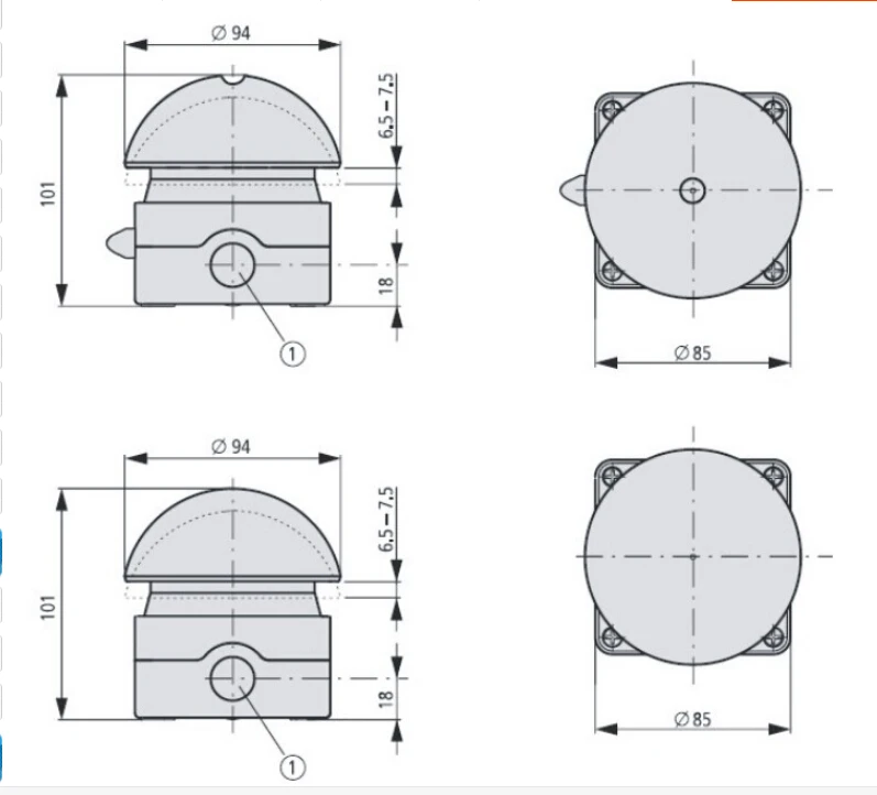 IP67 IP69K 1 NO+ 1 NC FAK-R/KC11/1 229746 красный гриб аварийной остановки кнопочные пальмовые переключатели