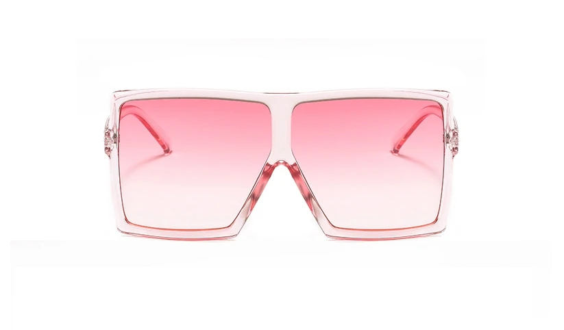 Квадратный Мужские солнечные очки больших размеров Для женщин Модные оттенки UV400 Винтаж очки 47245 - Цвет линз: C5 pink pink