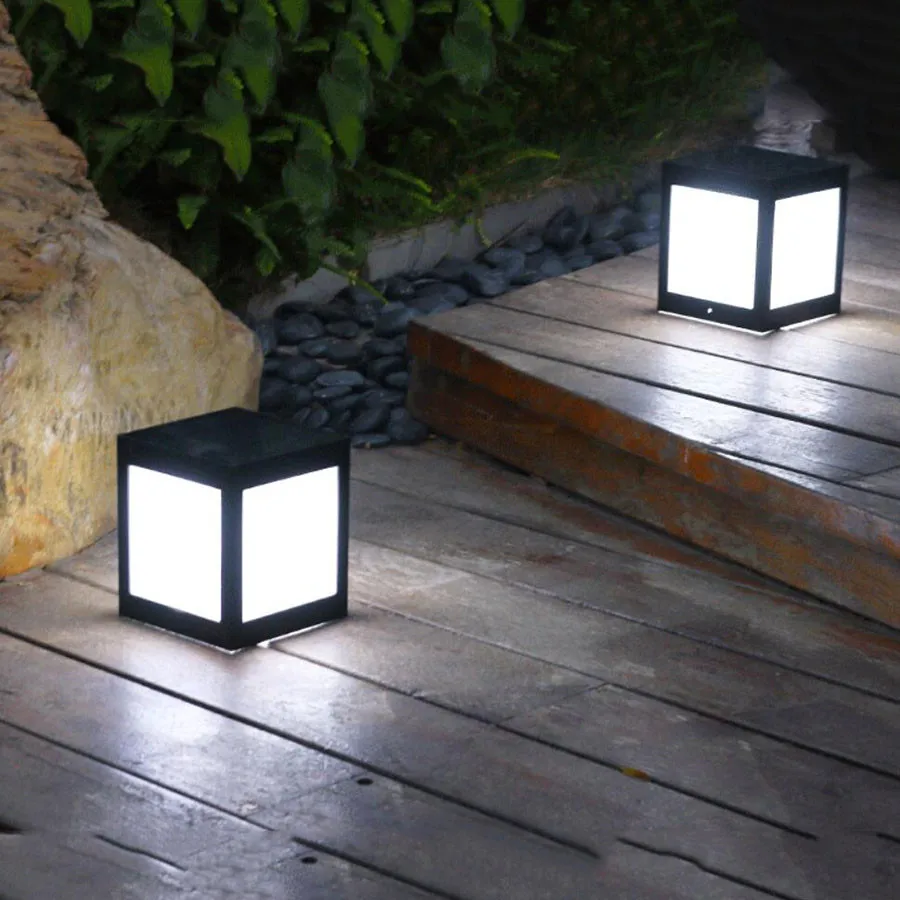 Thrisdar Outdoor Solar Pillar Lamp - Enhance Security and Aesthetics with Fence Villa Parking Column Lamp, Gate Courtyard Villa Landscape Fence Solar Bollard Light image 2