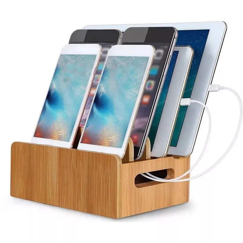 

Cell Phone Charger Dock Holder For iPhone 7 8 X Bamboo Holder Desk Wood Charging Stand For Samsung Note 8 For iPad Phone Holder