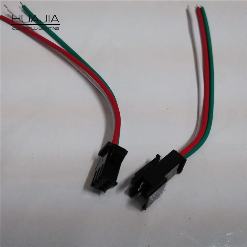 

100 Pair 3 Pin JST Connectors For LED WS2811 WS2812B Strip Female Male 3PIN Plug and Socket With 15cm Long Wire Red/Green/White