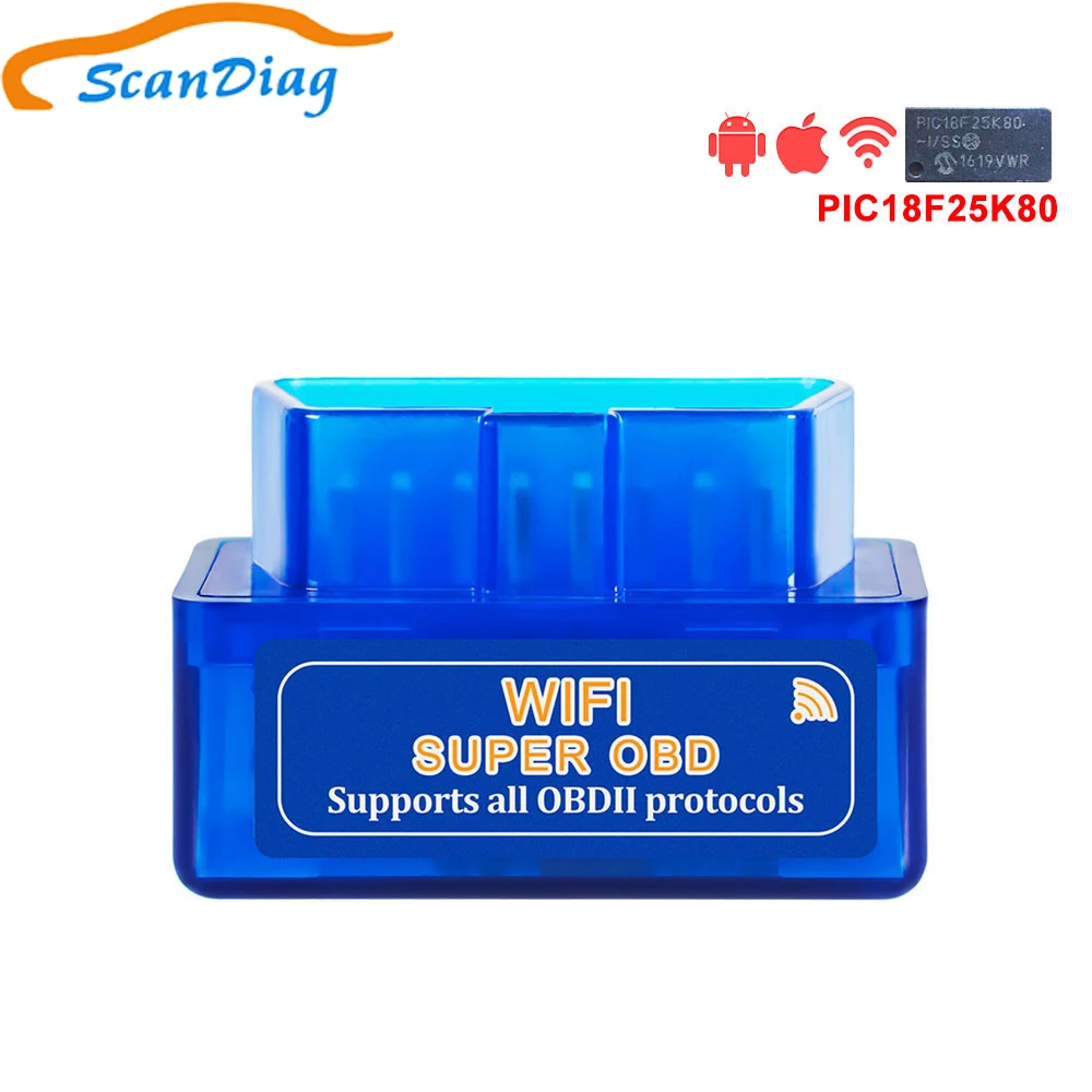 ELM327 WiFi Супер Мини V1.5 чип PIC18F25K80 OBD II автомобильный диагностический инструмент iOS/Android ELM 327 WiFi OBD2 считыватель кодов