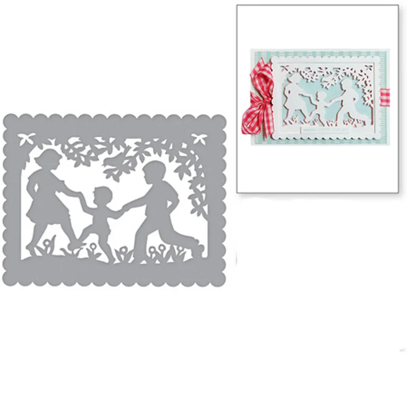  Happy Family Tree Frame Metal Handcraft Steel Cutting Dies For DIY Scrapbooking Invitation Cards Pa - 32969774449