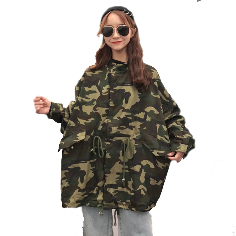 Женская зимняя куртка камуфляжная ветровка куртка BF Harajuku Верхняя одежда Пальто унисекс с длинным рукавом зимняя куртка короткое пальто для женщин