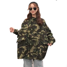 Женская зимняя куртка камуфляжная ветровка куртка BF Harajuku Верхняя одежда Пальто унисекс с длинным рукавом зимняя куртка короткое пальто для женщин
