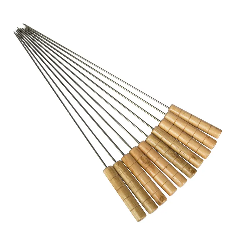 

BBQ roasted 10 pcs of bulk barbecue stove accessories stainless steel thick handle with a large round long about 43CM