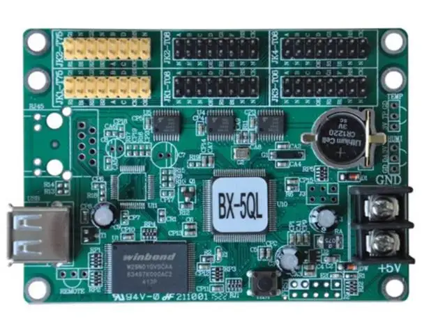 

BX-5QL(Ethernet + USB) full color led moving sign controller card supports HUB75 HUB08 port led display modules