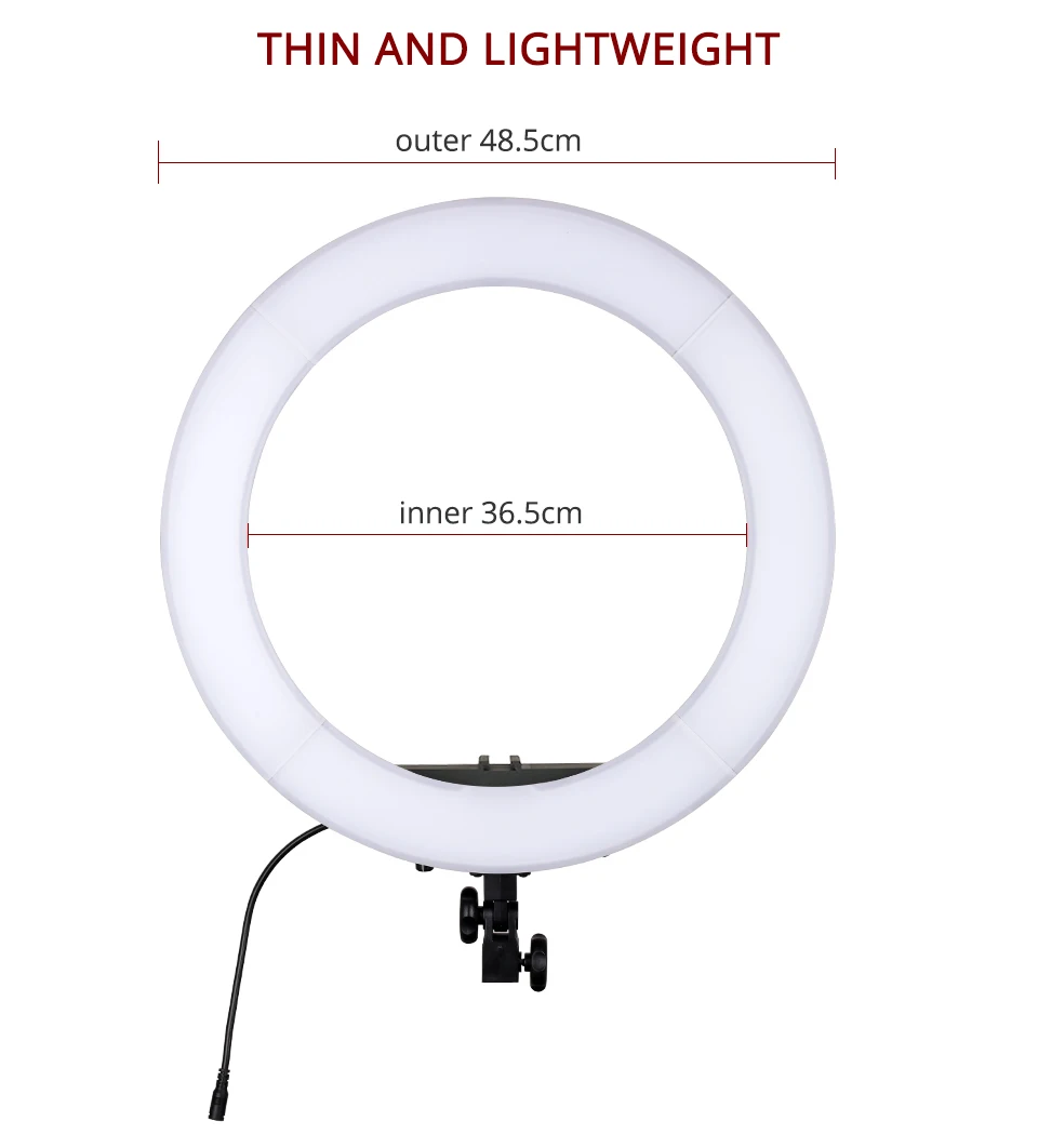 Travor кольцевой светильник, 18 дюймов 55 Вт 240 шт., круговая Лампа с регулируемой яркостью для камеры с штативом для макияжа видео youtube