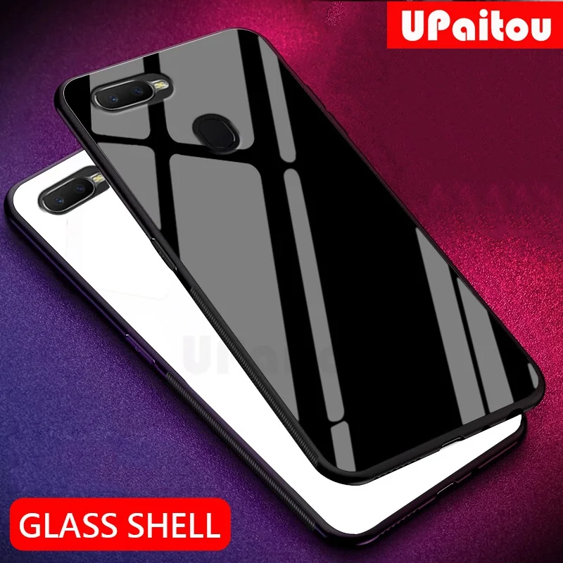 UPaitou Роскошный чехол из закаленного стекла для OPPO F9 Pro F7 F5 молодежный TPU бампер
