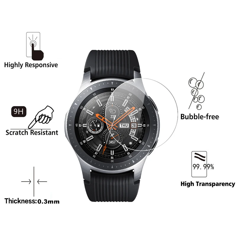 10 шт HOPELF закаленное стекло для samsung Galaxy Watch 42 мм и 46 мм защитная пленка 9H для samsung Galaxy Watch