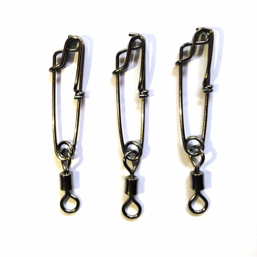 Lenrick 10pcs/lot Stainless Steel Fishing Clip snap Fishing Swivels