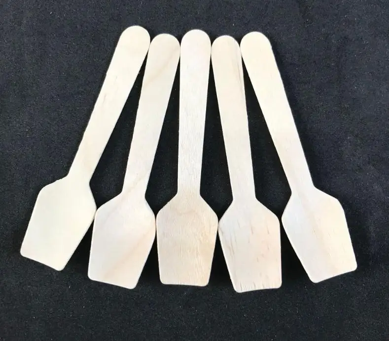 10000pcs Wooden Ice Cream Spoons Ecofriendly Disposable Scoop 9.5cm