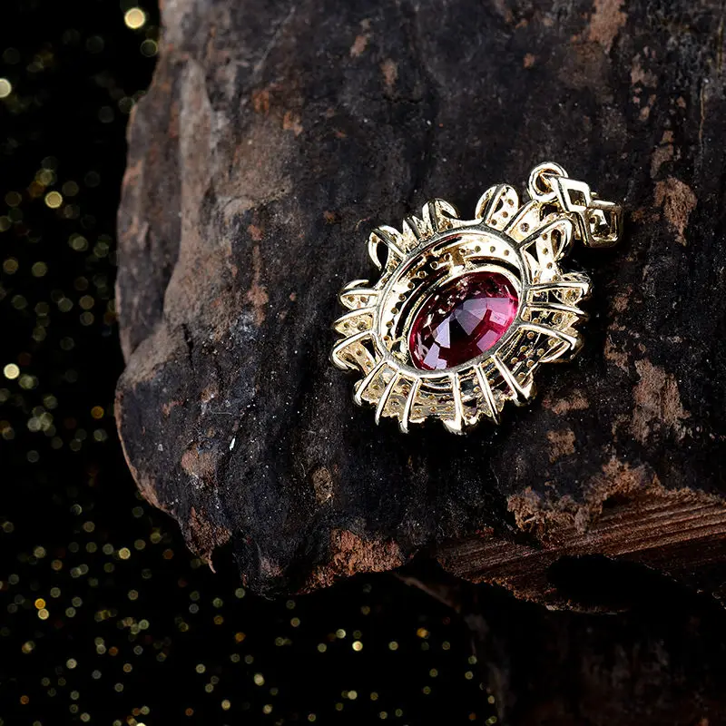 Великолепный овальный 8x10 мм красный рубин 14 к желтое золото Фантастический свадебный кулон ожерелье для девушки ювелирные изделия подарок WP048