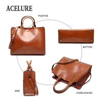 ACELURE Leather Handbags Big Women Bag High Quality Casual Female Bags Trunk Tote Spanish Brand Shoulder Bag Ladies Large Bolsos