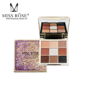 

NEW Miss Rose Professional Makeup 9 Color Eye Shadow Palette Earth Color Nude Color Matte Shimmer Pigmented Eyeshadow Powder