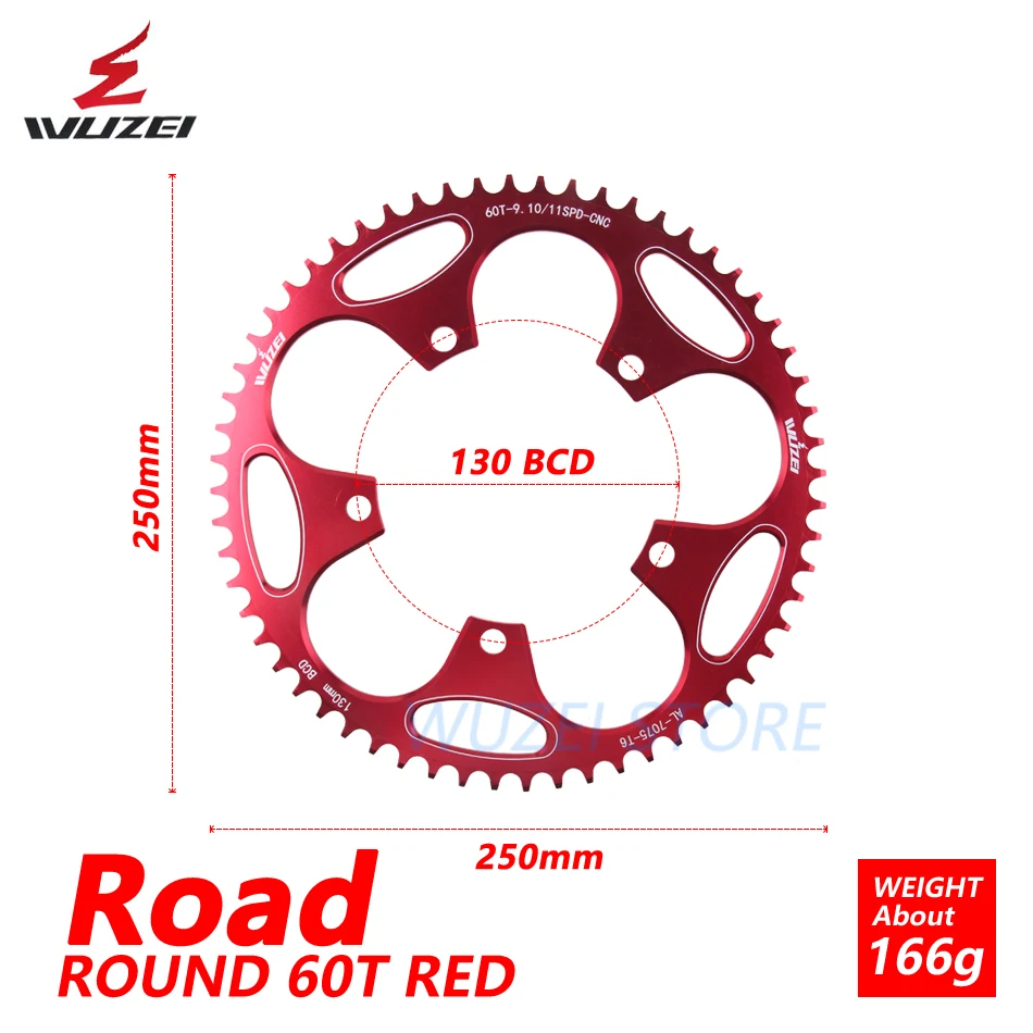 Wuzei 130 BCD круглый дорожный велосипедная Звездочка 50/52/54/56/58/60T сплав звездочка цепной передачи дорожный складной велосипед цепи колеса для Shimano