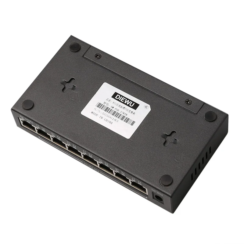 DIEWU 8 Ports RJ45 10100Mbps POE Network Switch Intelligent Power