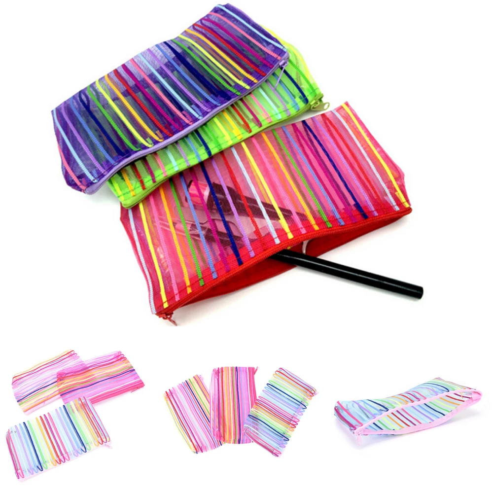 

Rainbow Women Portable Cosmetic Bag Beauty Zipper Travel Make Up Bag Letter Makeup Case Pouch Toiletry Organizer Holder